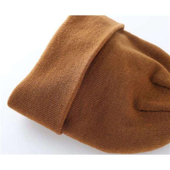 Men's Winter Beanie Hat with Brim Warm Double Knit Cuff Beanie Cap - Picture 5 of 7